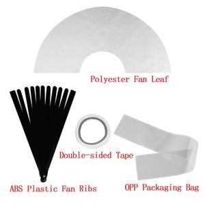Éventails à claquer pliables de 13 pouces, grands, blancs, personnalisables avec logo, pour la danse, vierges pour sublimation - Product Image 6