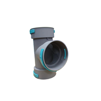 Raccord en T égal en PEHD pour conduite d'air frais, diamètre 200x200x200, connecteur 3 voies pour système de ventilation