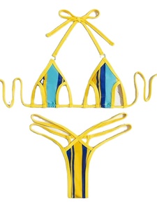 Bikini Personalizado Mujer Sexy Adolescente Micro Bikini Triangular Extremo Transparente Reversible Bikini Atractivo para Senos Grandes - Product Image 3