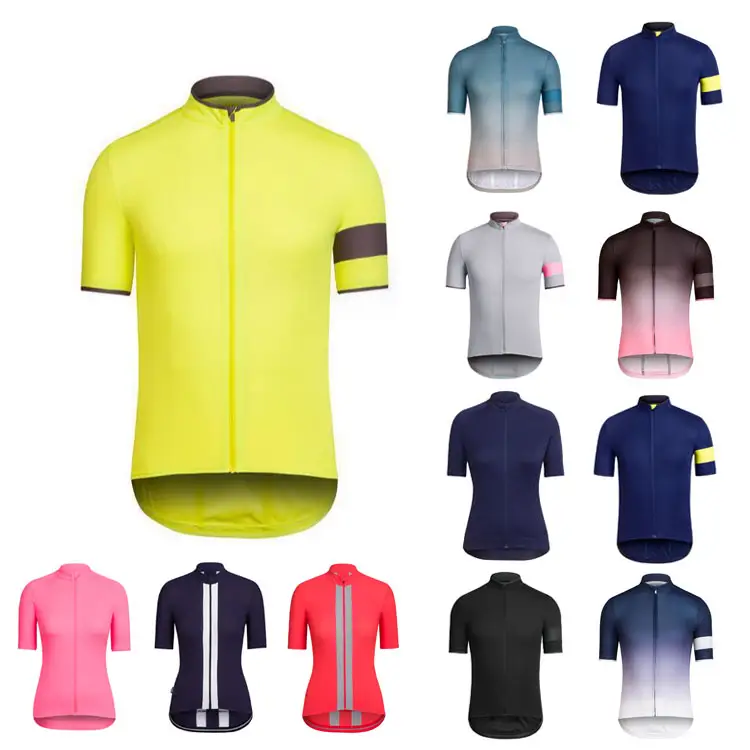 Разноцветные синие Черные желтые белые формы на молнии мужские женские велосипедные рубашки велосипедные Джерси