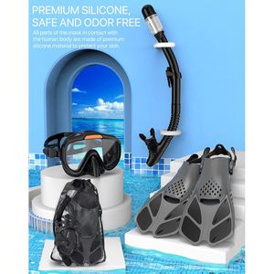 Premium vista panoramica Dry Top per lo Snorkeling per adulti Anti-appannamento Anti-perdite in Silicone maschera subacquea Set per Snorkeling 4-in-1 per gli uomini - Product Image 2
