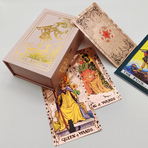 Gül pembe Oracle su geçirmez kart güverte altın folyo Tarot plastik Divination kartları aile uygulaması için gizemli kurulu oyunu - Product Image 6