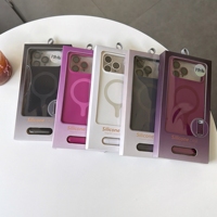 Coques de téléphone en silicone magnétique colorées personnalisées en usine pour iPhone 18 17 16 15 Pro Max avec cordon et protection d'objectif en verre – Accessoire mobile