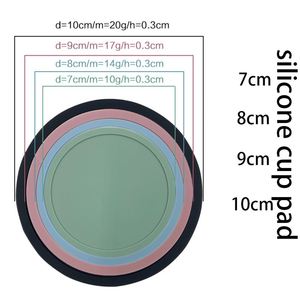 Custom Logo 10cm Non Slip <b>Heat</b> Resistant Waterproof <b>Coaster</b> Round Rubber Soft Silicone Cup <b>Coaster</b> for Drink - Product Image 2