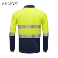 Vente en gros polo de sécurité à manches longues réfléchissant haute visibilité respirant personnalisé pour le travail de nuit en plein air