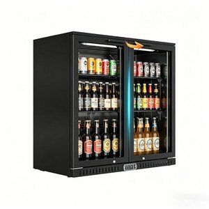 Digital Fan Controlled Double Door Single Temp Back Bar Cooler Commercial Beer Beverage Display <b>Refrigerator</b> - Product Image 3