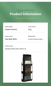 Modern Double-Sided Hanging <b>Bag</b> for Wardrobe Underwear and Pant Storage Cotton Fabric Wall-Hung Type for Dormitory Bedding Use - Product Image 3