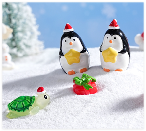 البطريق البط الحوت السلاحف تمثال حيوان عيد الميلاد زخرفة مصغرة الراتنج شخصيات البحر المحيط موضوع حمام لعب الطفل - Product Image 6