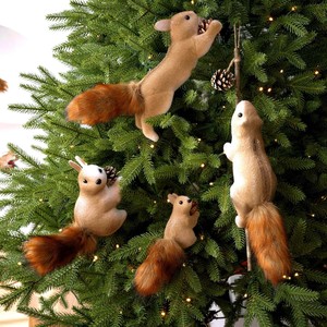 Décorations de Noël : Pendentif écureuil en mousse, adorable écureuil, poupée créative pour sapin de Noël, petit ornement suspendu - Product Image 1