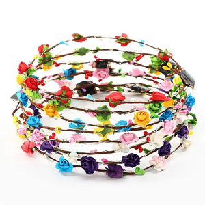 Party Crown Flower Headband LED <strong>Light</strong> <strong>up</strong> Hair Wreath Hairband <strong>Garlands</strong> Women Birthday Party Wedding Supplies Glowing Wreath - Product Image 5