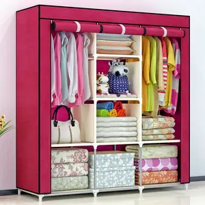 Venda bem novo tipo portátil roupas de tecido dobrável armário crianças móveis guarda-roupa