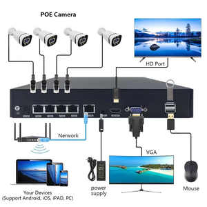 TSEYE H.265 P2P IP67 Cámara de Vigilancia Tipo Bala con Micrófono a Color de 8MP, Resistente al Agua, Monitoreo Remoto, Kit NVR POE de 4 Canales - Product Image 1