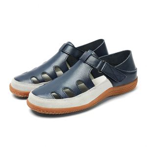 Large Size Casual Women's Outdoor Sandals Breathable Leather <b>Hook</b> Loop for Slip-On Design Lightweight Anti-Slippery Spring - Product Image 3