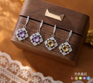 9 boucles d'oreilles pendantes vintage à motif floral ajouré, en argent sterling 925, avec pierres précieuses naturelles colorées, bijoux pour petite amie, idéal pour un cadeau - Product Image 2