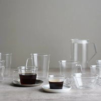 Tasse à café et à thé en verre borosilicate de 300 ml, style Moyen-Orient moderne, écologique, résistante à la chaleur, avec base à ventouse, pour le camping