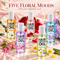 Minyak Parfum Rambut Private Label Oem Odm Ekstrak Camellia Wild Rose Hyacinth Daffodil Perbaiki Rambut Kering Mengembang Rusak 100Ml