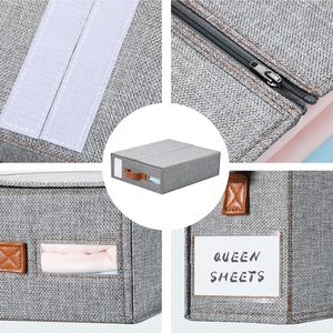 Multifunctional Linen Clothing Organizer Stackable Closet Organiser <b>for</b> Efficient <b>Storage</b> at Home - Product Image 3