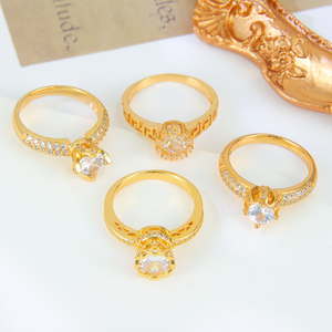 Anillos de Zirconia Chapados en Oro de 21k, Directo de Fábrica, Antideslustre, Joyería Nupcial para Mujer, Anillos para Fiesta - Product Image 3