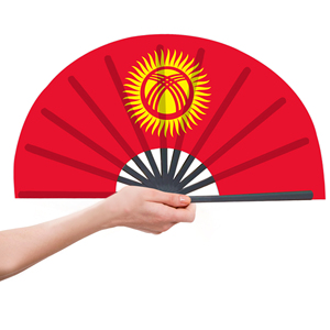 Abanicos Plegables de Bambú con la Bandera de Kirguistán al por Mayor, Abanico de Mano para Carnaval, Boda, Festival, Fiesta, Agencia de Viajes - Product Image 2