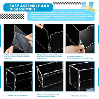 Support d'affichage en acrylique pour modèles de voitures miniatures à l'échelle 1/18, 1/24, 1/64, assemblé sur mesure, pliable, anti-poussière, avec éclairage LED