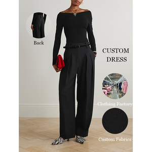 <span class=keywords><strong>Pantaloni</strong></span> <span class=keywords><strong>Neri</strong></span> a Vita Alta e Gamba Larga da <span class=keywords><strong>Donna</strong></span> - Vestibilità Morbida e Drappeggiata, Silhouette Snellente, <span class=keywords><strong>Pantaloni</strong></span> Traspiranti per Tutte le Stagioni - Product Image 1