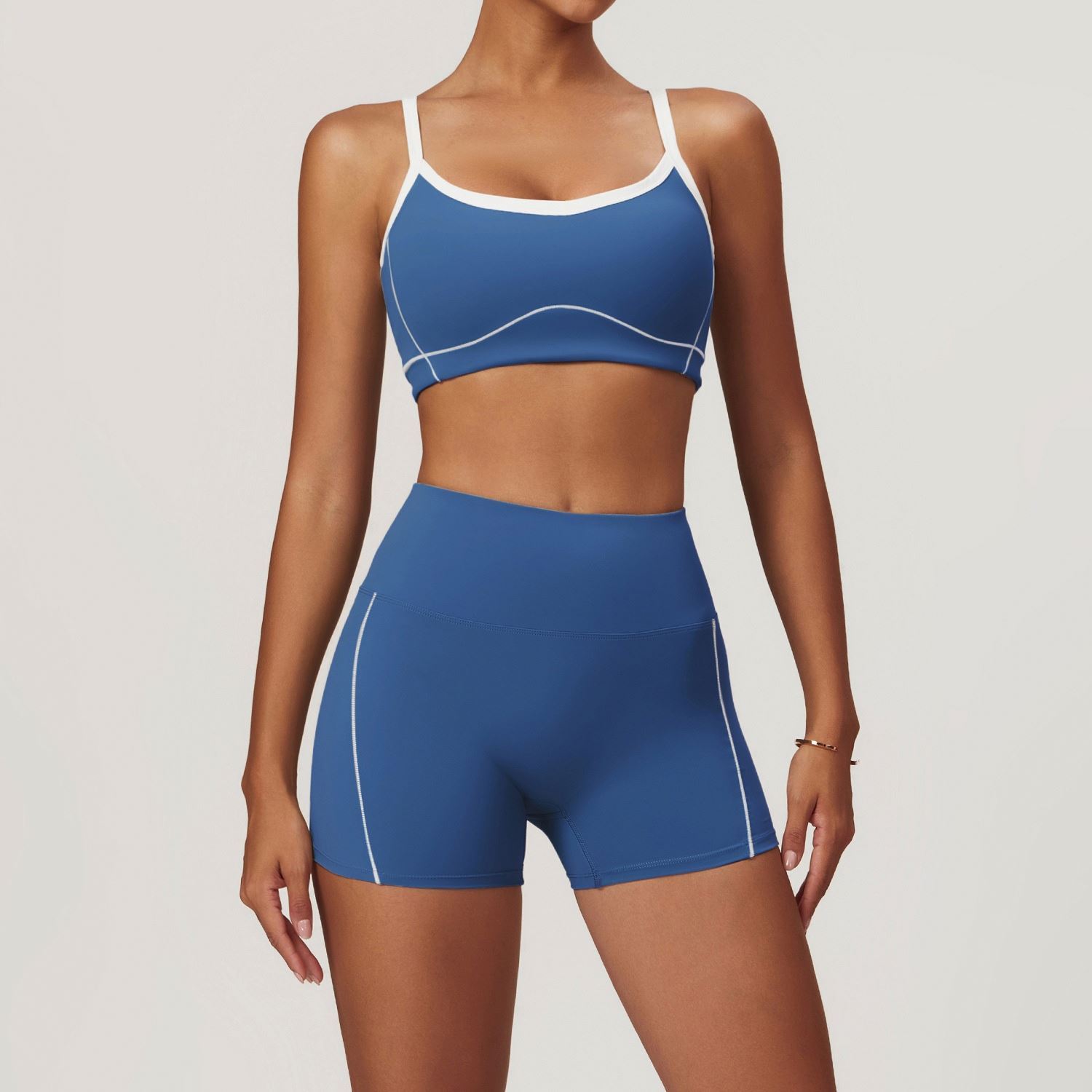 YIHUA Women's High Waist Fitness Shorts Beautiful Back Yoga Set with Elastic for Running Gym & Athletic Sports Workout