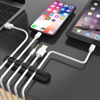 Organizador de cables, soporte de gestión de cables, enrollador de Cable USB Flexible, Clips de silicona ordenados para ratón, teclado, Protector de auriculares