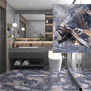 Accesorios para Baldosas de Piso Autoadhesivas Impermeables de PVC ORON DECO, Piso <span class=keywords><strong>Vinílico</strong></span> 3D con Efecto Mármol para <span class=keywords><strong>Baño</strong></span>, Rollo de Vinilo Autoadhesivo - Product Image 2