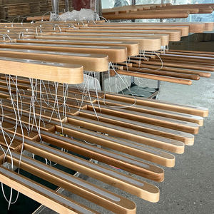 Lampes suspendues en <span class=keywords><strong>bois</strong></span> de salle à manger minimalistes LED modernes Long salon Bar plafond bureau pendentif linéaire LED Batten Light 120cm - Product Image 6