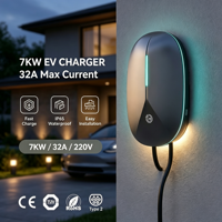 Borne de recharge murale intelligente pour VE 7kW Type 2 avec contrôle par application OCPP RFID, OEM Direct, CE, IP65, Garantie 18 mois