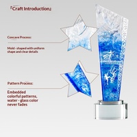 Nouveau trophée en cristal gravé avec impression couleur UV pour les employés exceptionnels de l'entreprise, cérémonie de remise des prix