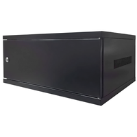 Armoire de serveur miniature murale 4U, boîtier de rack réseau, porte pleine, acier enduit de poudre noire, serrure, 19 pouces, 15U, 18U, 12U