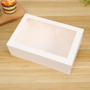IMEE Giấy Kraft Trắng 24X16X7.5 Hộp Đóng Gói Thực Phẩm Nướng Bánh Ngọt Bánh Ngọt Bánh Ngọt Bánh Ngọt Bánh Ngọt Bánh Ngọt Bánh Donut Có Cửa Sổ Trong Suốt - Product Image 4