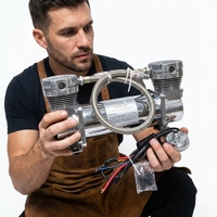 Compresseur d'air à double tête YCAN, compresseur d'air électrique portable 12V 24V pour suspension pneumatique, klaxon pneumatique et ressort hélicoïdal