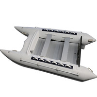 Haute qualité 430cm PVC catamaran Sport Yacht en acier inoxydable ou bois tableau arrière gonflable à grande vitesse en fibre de verre chat bateau