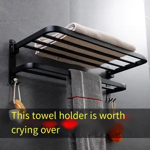 304 stainless steel hole-free towel rack bathroom shelf toilet bathroom accessories towel rack