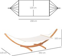 Lit suspendu à balançoire hamac de jardin extérieur avec support en bois