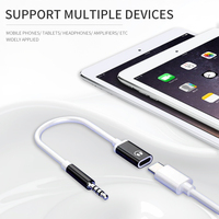 Auricular de cabeza plana macho a hembra tipo C de 3,5mm a adaptador de cabeza redonda Cable analógico de 3,5mm convertidor tipo C A Adaptador de 3,5mm
