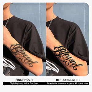 Etiqueta engomada del tatuaje temporal del <span class=keywords><strong>pecho</strong></span> del cuello personalizado para los hombres Gardenia extracto caja de tinta falso impermeable tatuaje semipermanente - Product Image 6