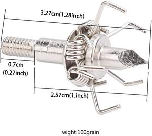 Broadheads 100 grano tiro con arco caza <span class=keywords><strong>pequeño</strong></span> juego afilado martillo de Judo ballesta compuesto arco recurvo puntas de flecha - Product Image 3