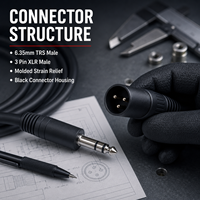 XLR to Jack 6.35 Cables 1/4 Inch TRS Male to 3 Pin XLR Male Audio Cable for Mixer Speaker Instrument Custom Length OEM ODM