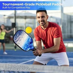 Ensemble de raquettes de pickleball GQK, 4 balles, noyau en bois de peuplier nid d'abeille, léger, portable, sac en filet, poignée antidérapante, forme standard, tendance - Product Image 6