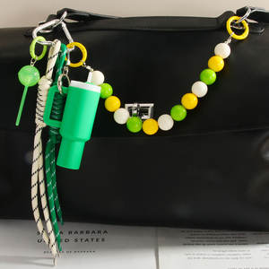 Llavero viral con soporte para bálsamo labial, funda <span class=keywords><strong>de</strong></span> cuentas para bálsamo labial, para vasos, con doble gancho, colgante para llavero, cuerda para cordón, accesorio para bolso - Product Image 2