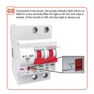 투야 와이파이 2 극 MCB 소형 회로 차단기 스마트 연결 스마트 앱 모바일 제어 회로 차단기 CE IEC 60898-1