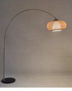 İskandinav Lüks Minimalist Villa Oturma Odası Demir Çerçeveli Ahşap Gölgelikli LED Ayaklı Lambader Yatak Odası İçin - Product Image 3