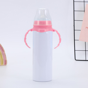High Quality 240ml Stainless Steel <b>Nursing</b> Bottle Minimalist Design Customized Logo Blue Lid Baby Feeding Party Occasions - Product Image 5