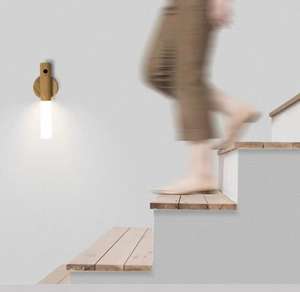 Draagbare Usb Oplaadbare Magnetische Hout Bewegingssensor Draadloze Led Nachtlampje Slimme Indoor Muur Traplamp - Product Image 5