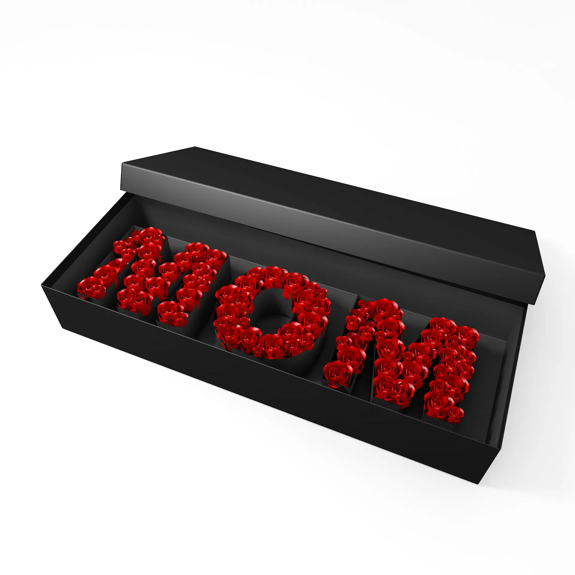Couvercle en carton de luxe personnalisé et base pour la fête des mères boîte-cadeau de lettre fleur de rose emballage boîte de fleur de maman
