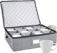 Organisateur de tasses à café de style américain, pliable, grande capacité, en tissu Oxford 600D, 12 compartiments pour les armoires de cuisine