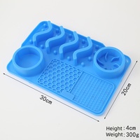 Tapis d'alimentation lente rectangulaire en silicone pour animaux de compagnie, multifonctionnel, anti-étouffement pour chats et chiens, avec ventouses, mangeoire lente 2-en-1